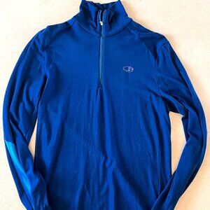 Icebreaker 260 Tech Long Sleeve Half Zip Men's Medium Blue Wool